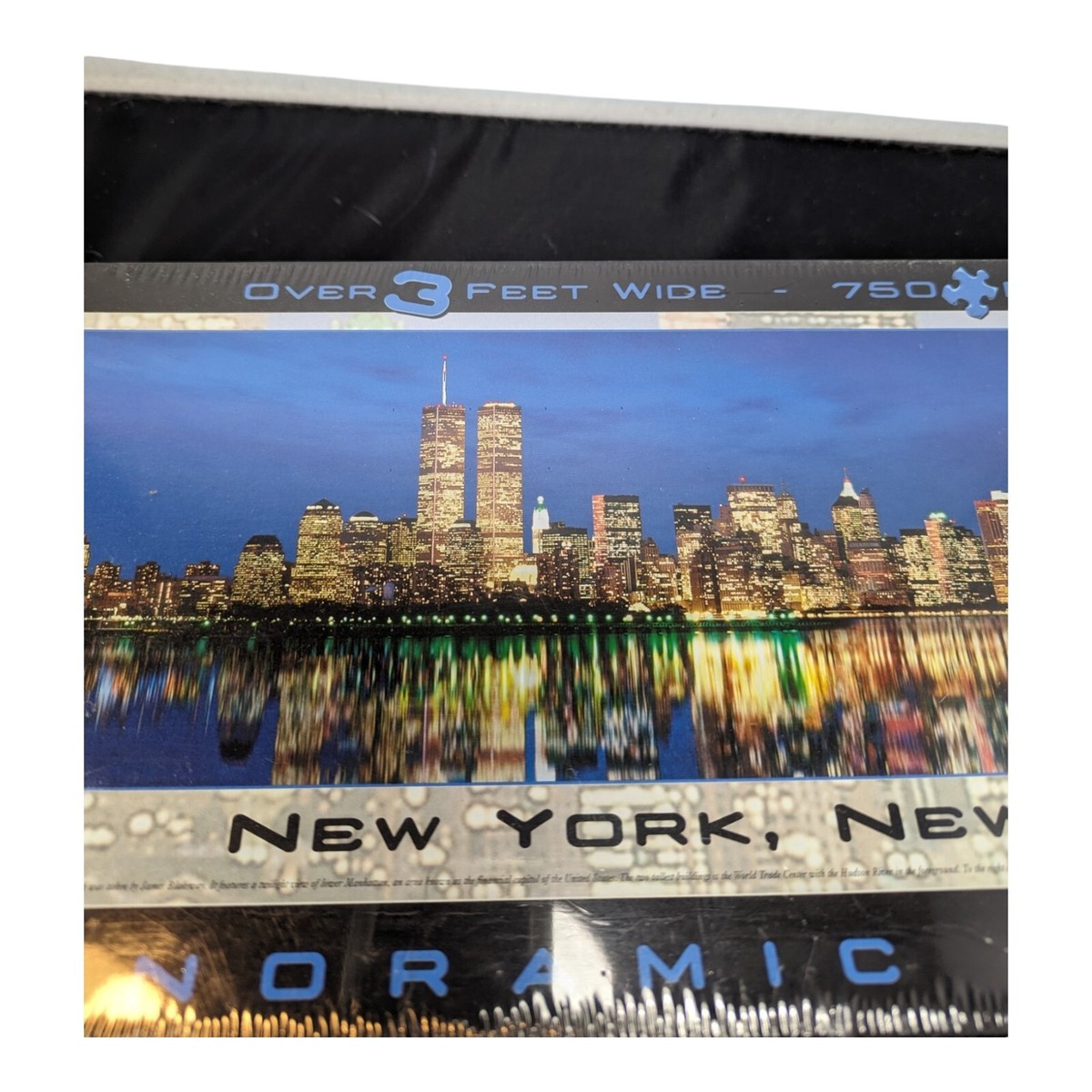 Vintage NOS New York Skyline Pre 911 Panoramic Puzzle 11X38
