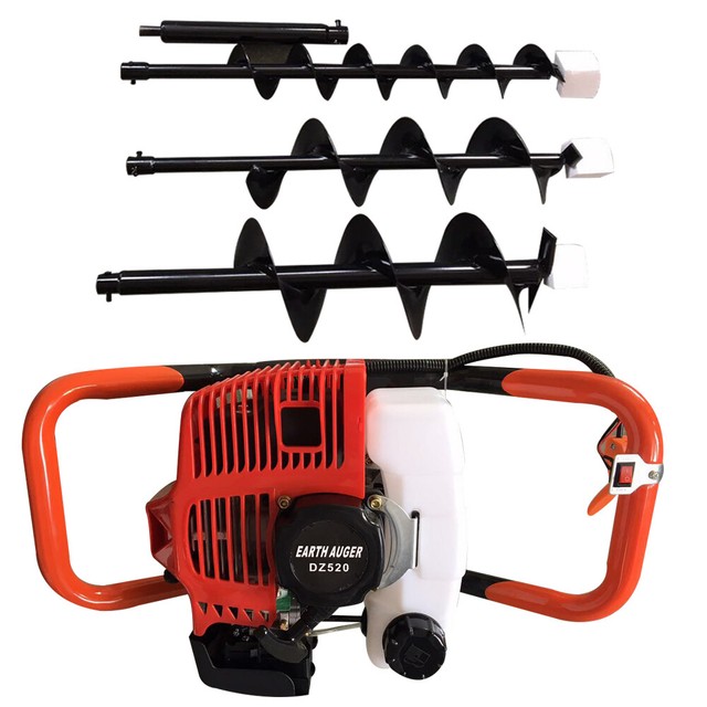 2Stroke 2.3HP Gas Powered Post Hole Digger 52CC Earth Auger w/ 4'' 6'' 8" Bit eBay