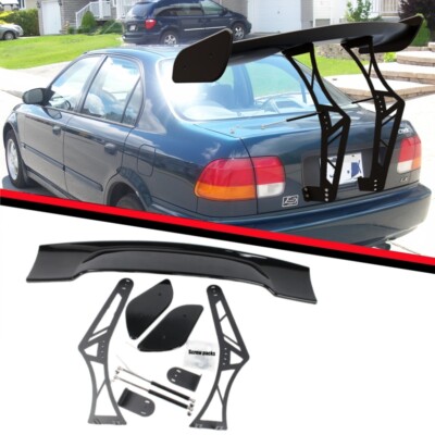 FOR 97-00 HONDA CIVIC SEDAN ADJUSTABLE GT RACING SPOILER TRUNK