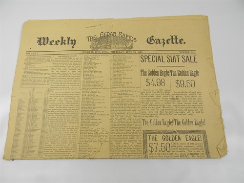 June 20 1889 The Cedar Rapids Weekly Gazette Newspaper - 8K - 第 1/12 張圖片