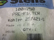 Stens pre filter 100-750 Rotary 19-1377 used w/ 19-1386 100-040 air filter