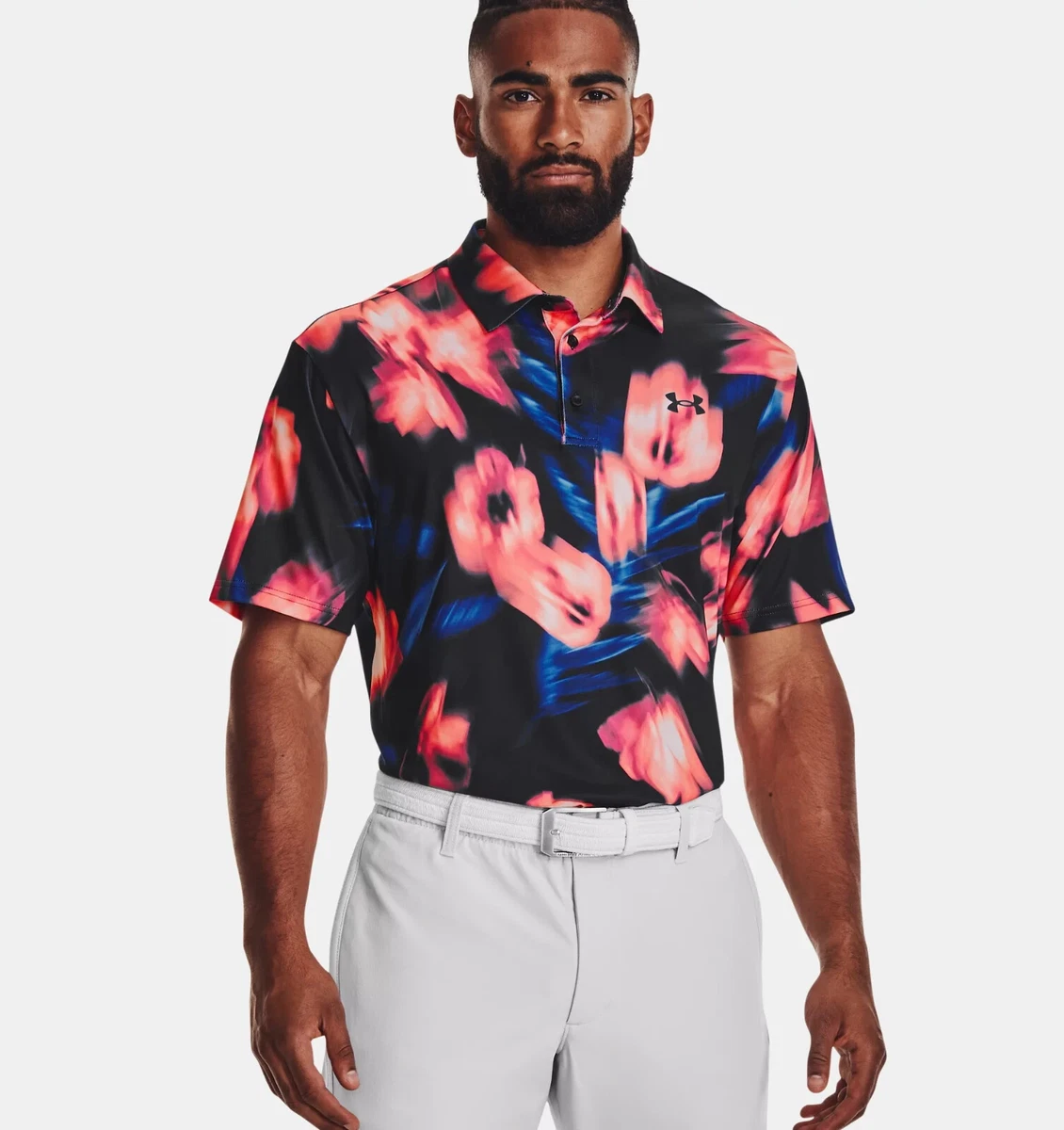 Red under armour cheap golf shirt