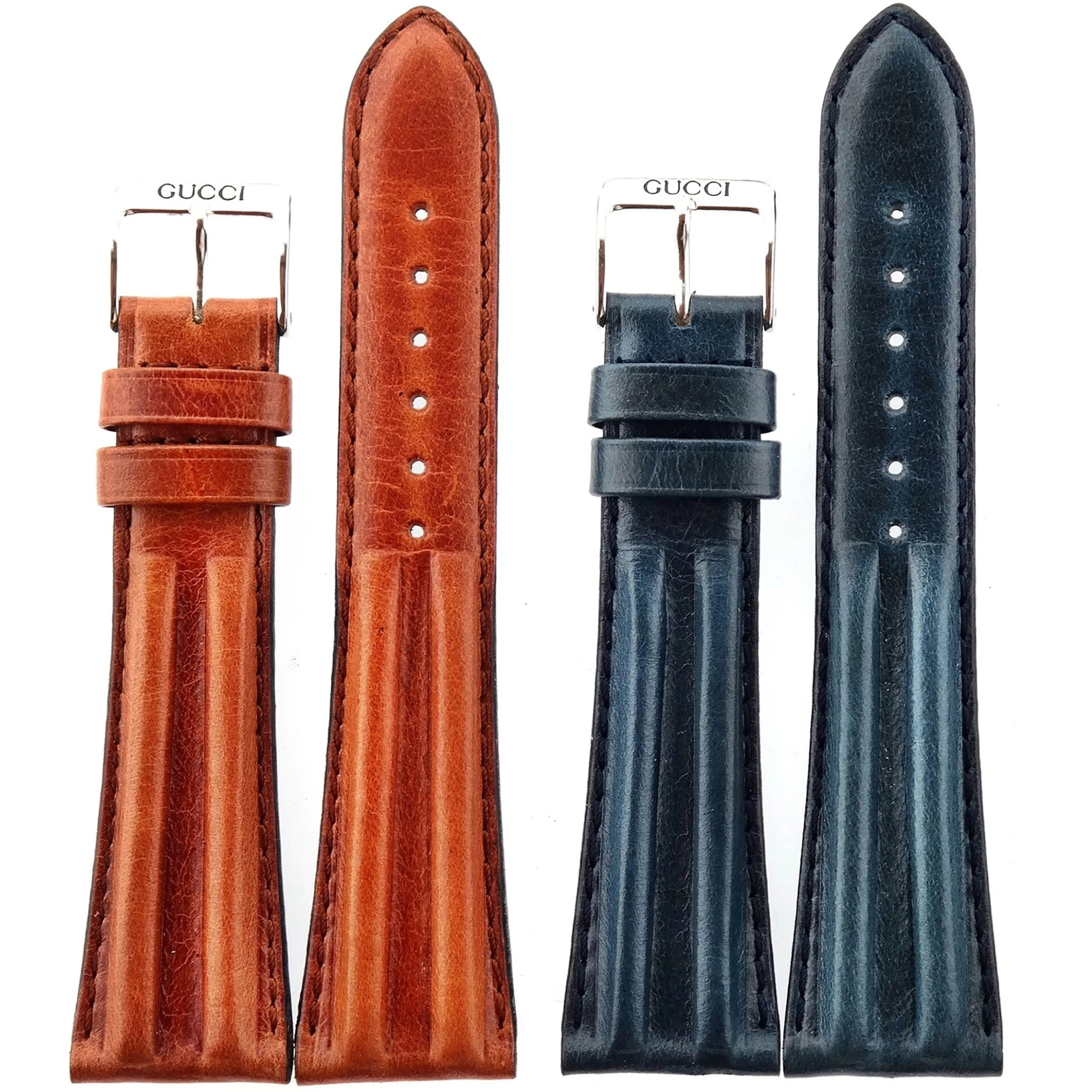 Authentic GUCCI Watch Strap   Brown or Blue Leather   22 mm