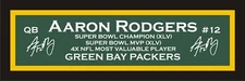 Aaron Rodgers color nameplate for signed autographed football photo jersey  