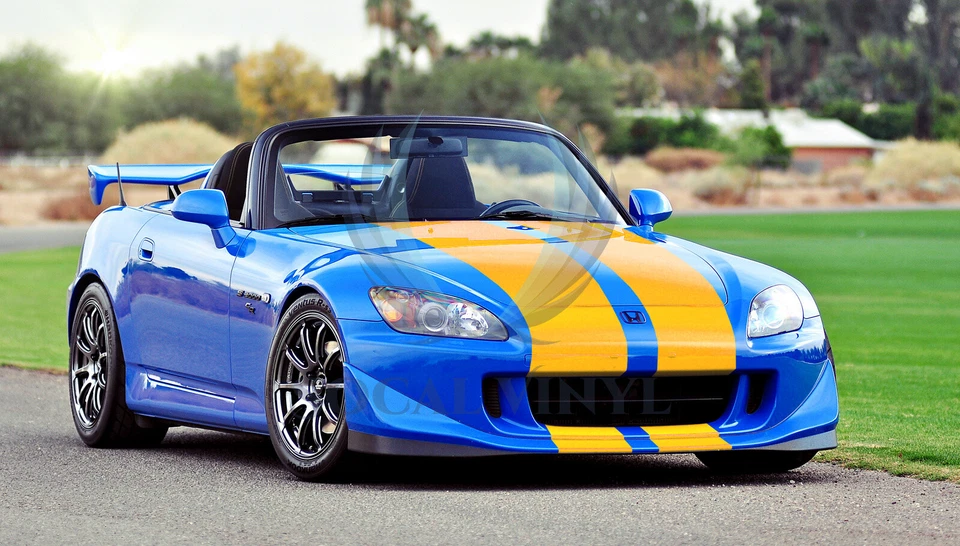 Pegatina envolvente de vinilo color mate rayas carreras para Honda S2000 rayas 25 ft/50 ft Foto 3 de 4