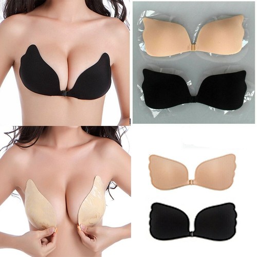 Silicone Gel Invisible Bra Self-adhesive Push Up Strapless Backless Stick On"