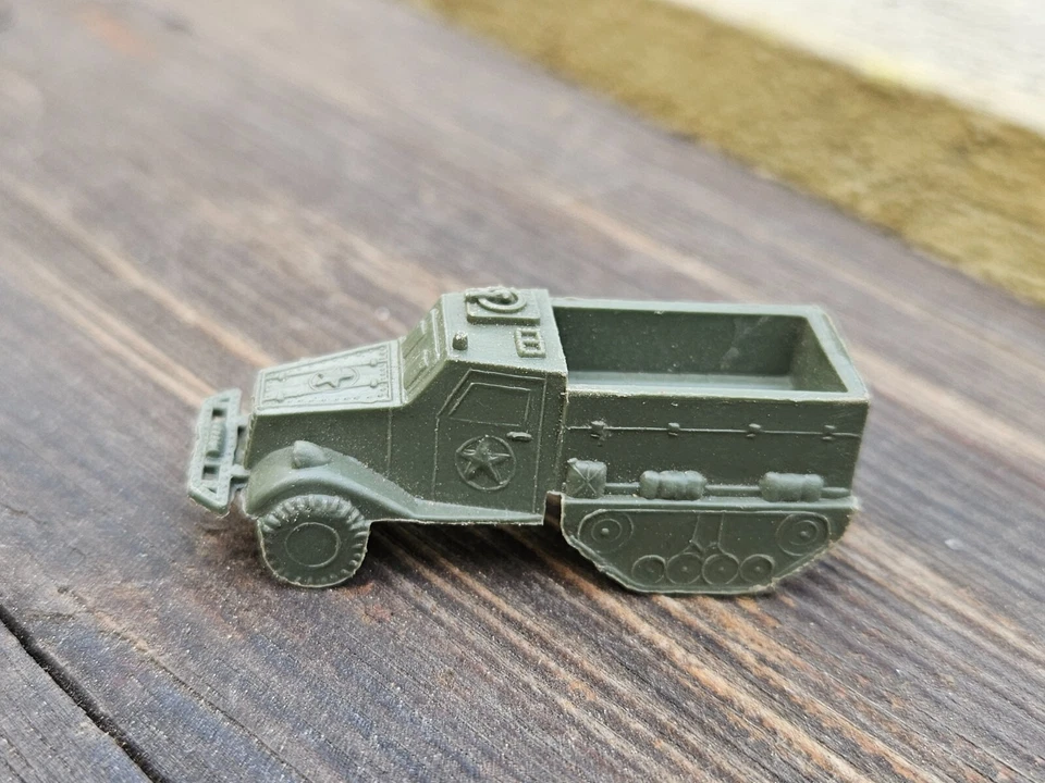 Mini vehículo militar MPC de colección Segunda Guerra Mundial juguete de plástico mini media pista EE. UU. M3 A-1 Foto 3 de 4