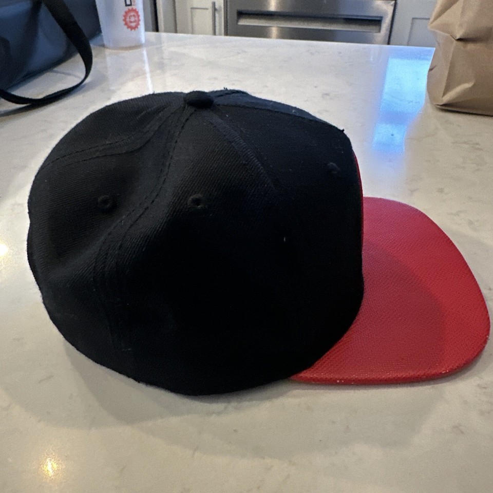 Marvel Deadpool Logo Baseball Cap Black Red Wide Flat Bill Snapback Hat