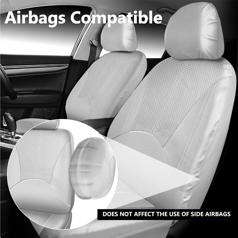 Juego completo de funda de asiento de auto de cuero PU para HONDA 5 asientos protector trasero delantero Foto 2 de 4