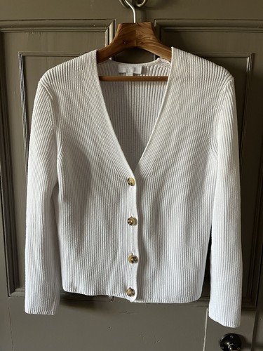 The White Company Rippstrick Cardigan Gr. S Schildpattknöpfe