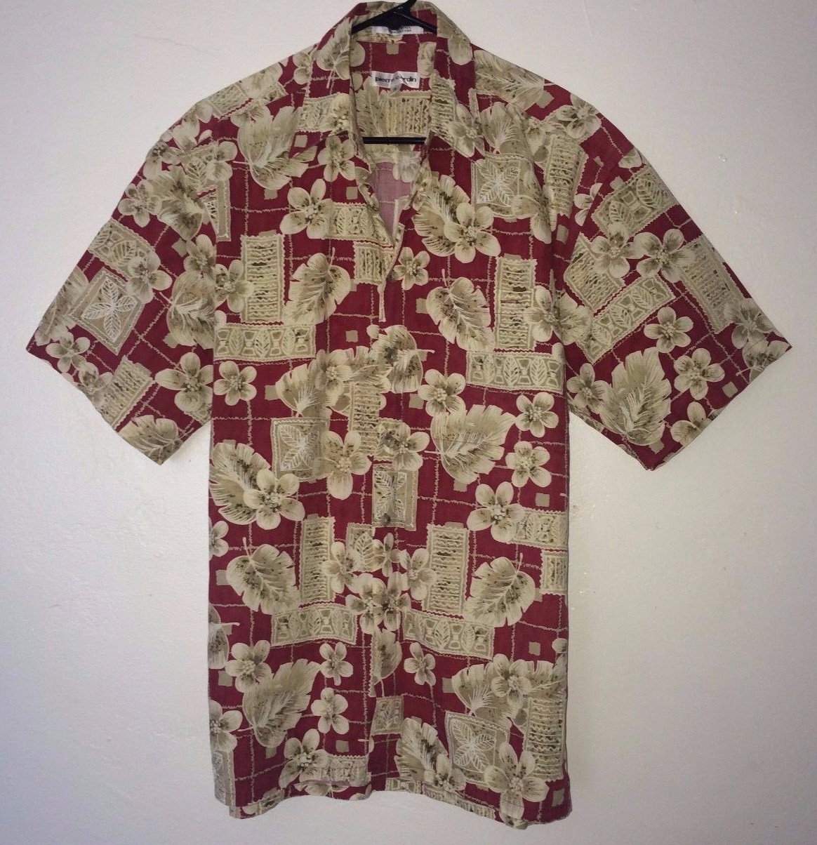 Vintage 'Pierre Cardin' Blue Hawaiian Floral Short Sleeved Shirt M L