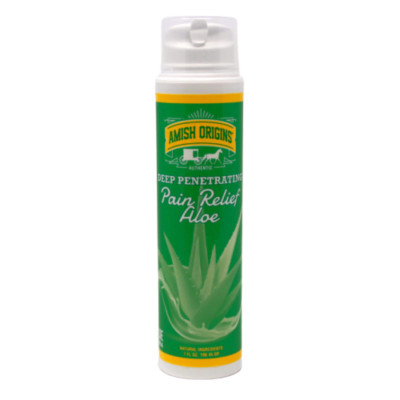 Amish Origins Deep Penetrating Pain Relief Aloe 7 oz Pump Restless Legs Joints