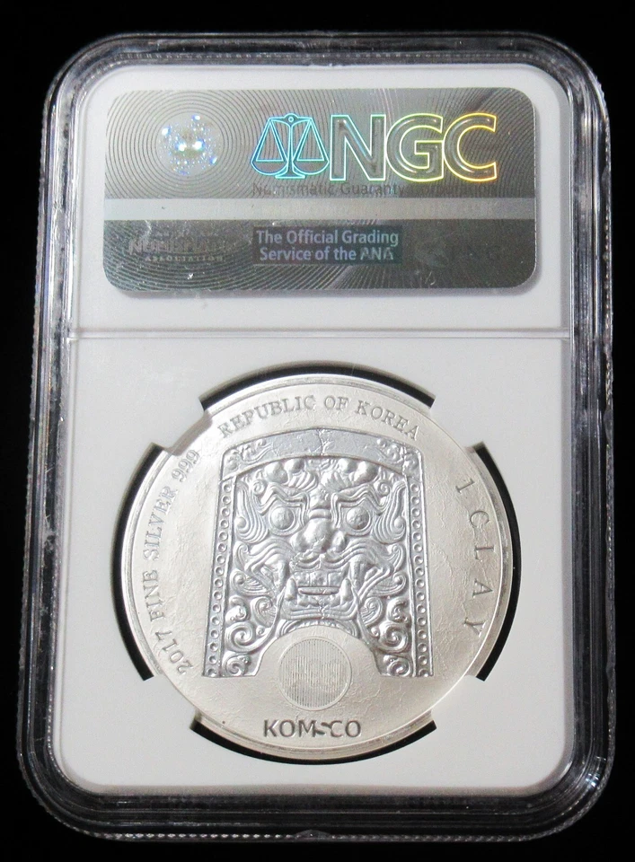 Sud Corea 2017 Medaglia 1 Clay NGC MS70 Argento 1Oz Chiwoo Cheonwang Primo - Immagine 4 di 4
