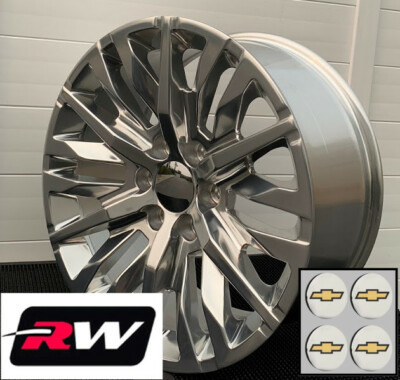 22 x9" inch Chevy Avalanche Replica Rims Wheels Polished Premier Denali ...
