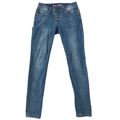Buena Vista Malibu Asymmetric Button Fly Slim Fit Womens Stretch Jeans Size XS