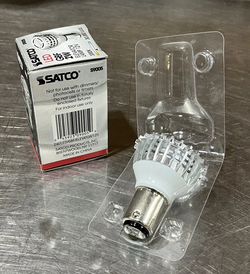 SATCO S9005 2W GBF 12V BA15D BASE LED ELEVATOR LAMP 100 Lumens - Image 2 of 3