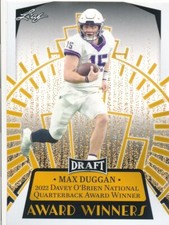 #16 MAX DUGGAN 2023 Leaf Draft Football RC AWARD WINNERS CHARGERS