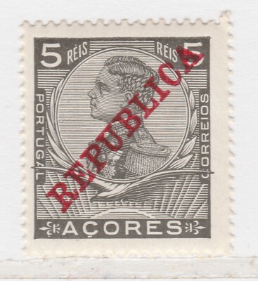 Portugal Acores Azoren 1911 D. Manuel Optd REPUBLICA 5r MNH ** A27P28F23673