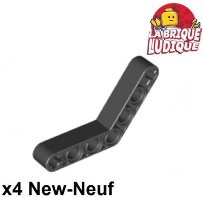 LEGO Technic 4x Liftarm 1x7 (4-4) Gebogene Dicke Kurve Schwarz NEUF