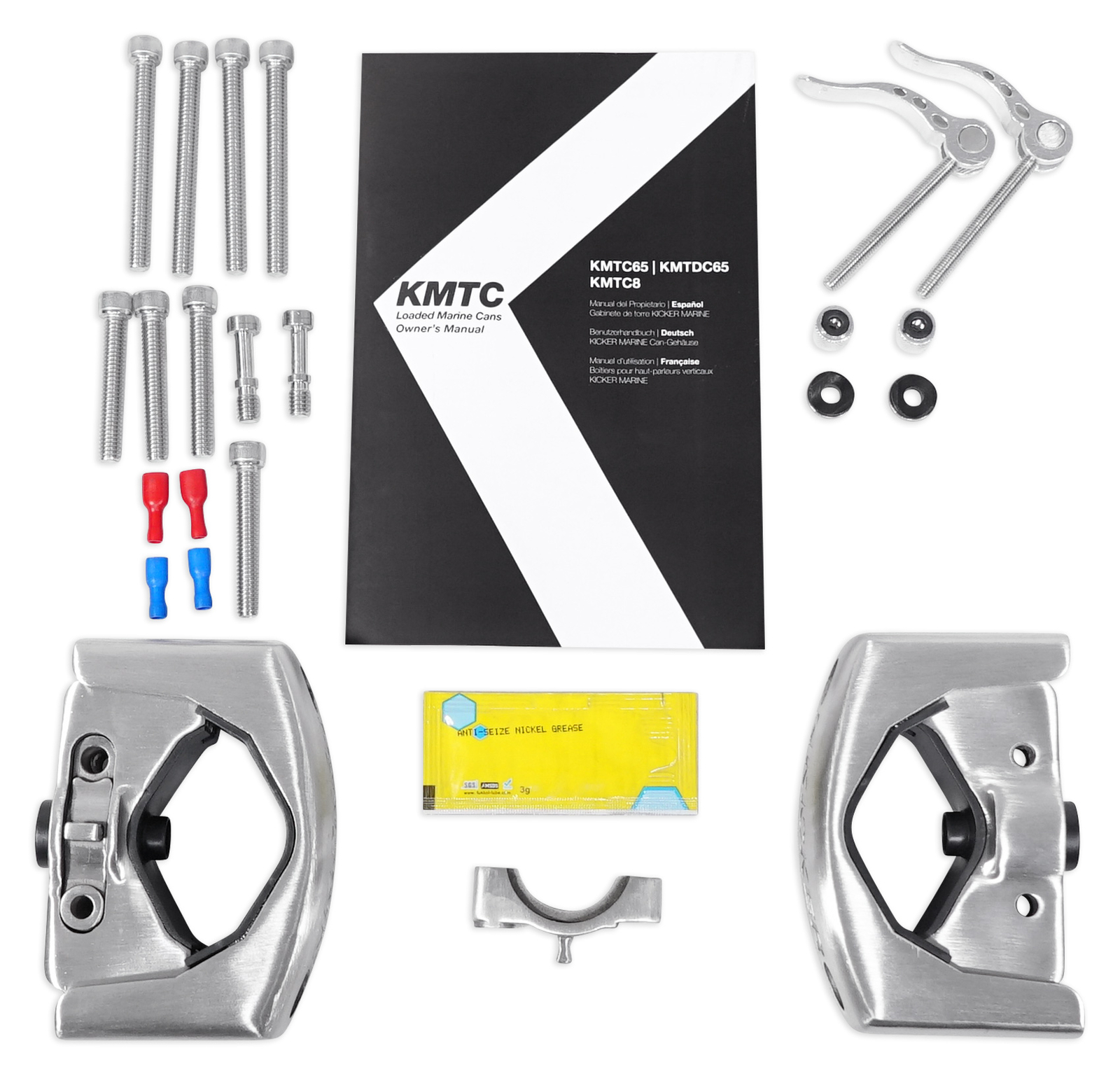 2 Колонки KICKER 45KMTC8W 8 600 Вт для морских вейкбордов со светодиодами чехлы KMTC8