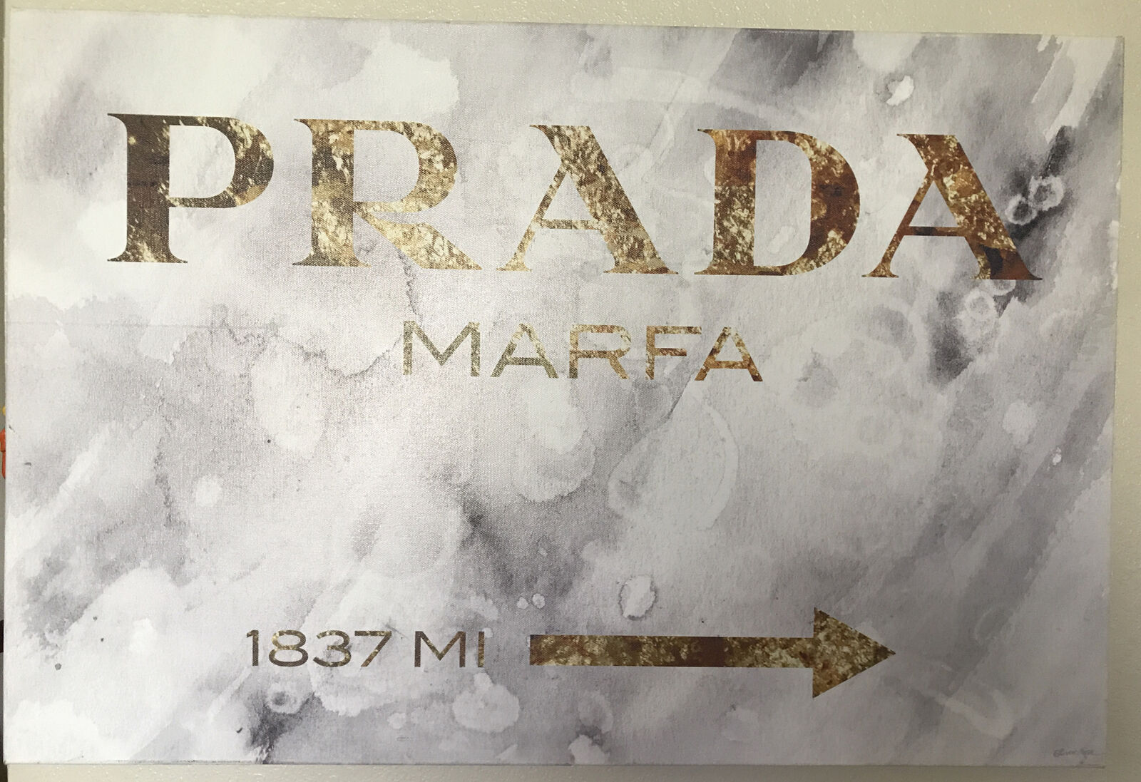 Oliver Gal MILAN PRADA ROADSIGN 36 X 24 Canvas Art Painting Decor Louis  Vuitton