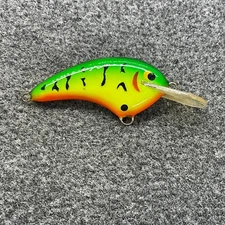Bandit Baits Vintage Wood Flatsided Carolina Crankbait Lure Floater - Fire Tiger