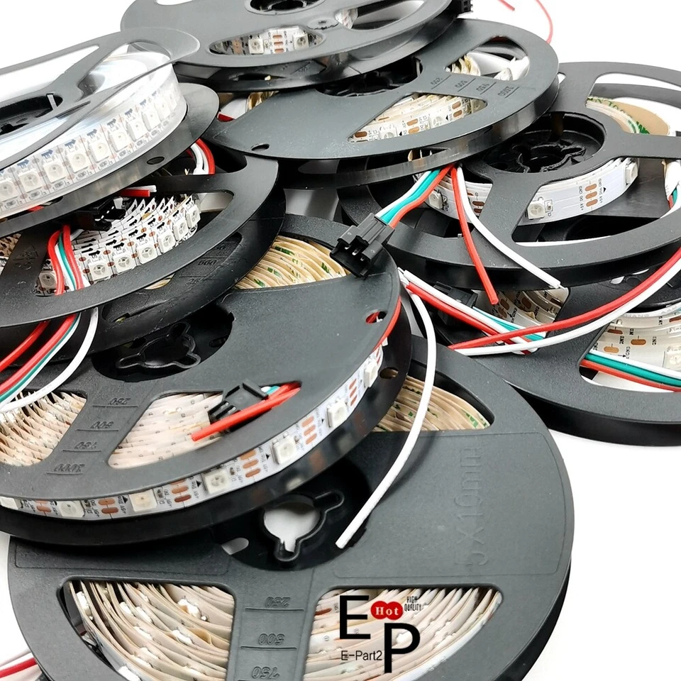 5050 WS2812B RGB SMD Flexible Strip light Waterproof 5V 30 60 144 150 300 Leds - Image 3 of 4