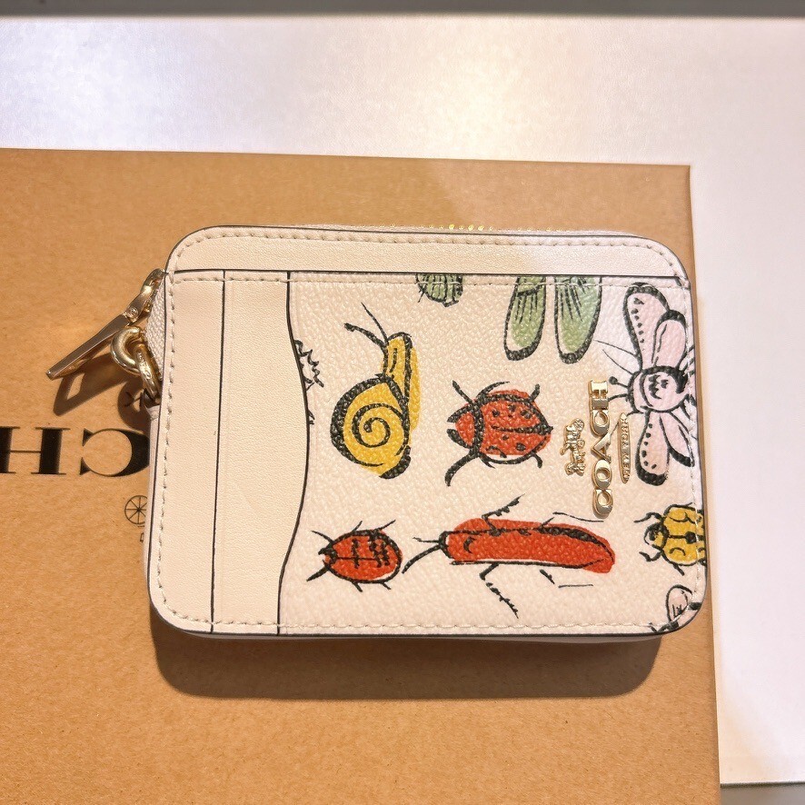 NWT Coach Zip Card Case With Creature Print CR403 | eBay