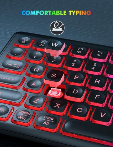 Wireless Keyboard and Mouse Combo, RGB Backlit, Rechargeable & Light Up Letters - Picture 19 of 24