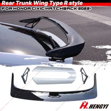 For Honda Civic Hatchback Type 22-26 Gloss Black R Style Rear Trunk Spoiler Wing