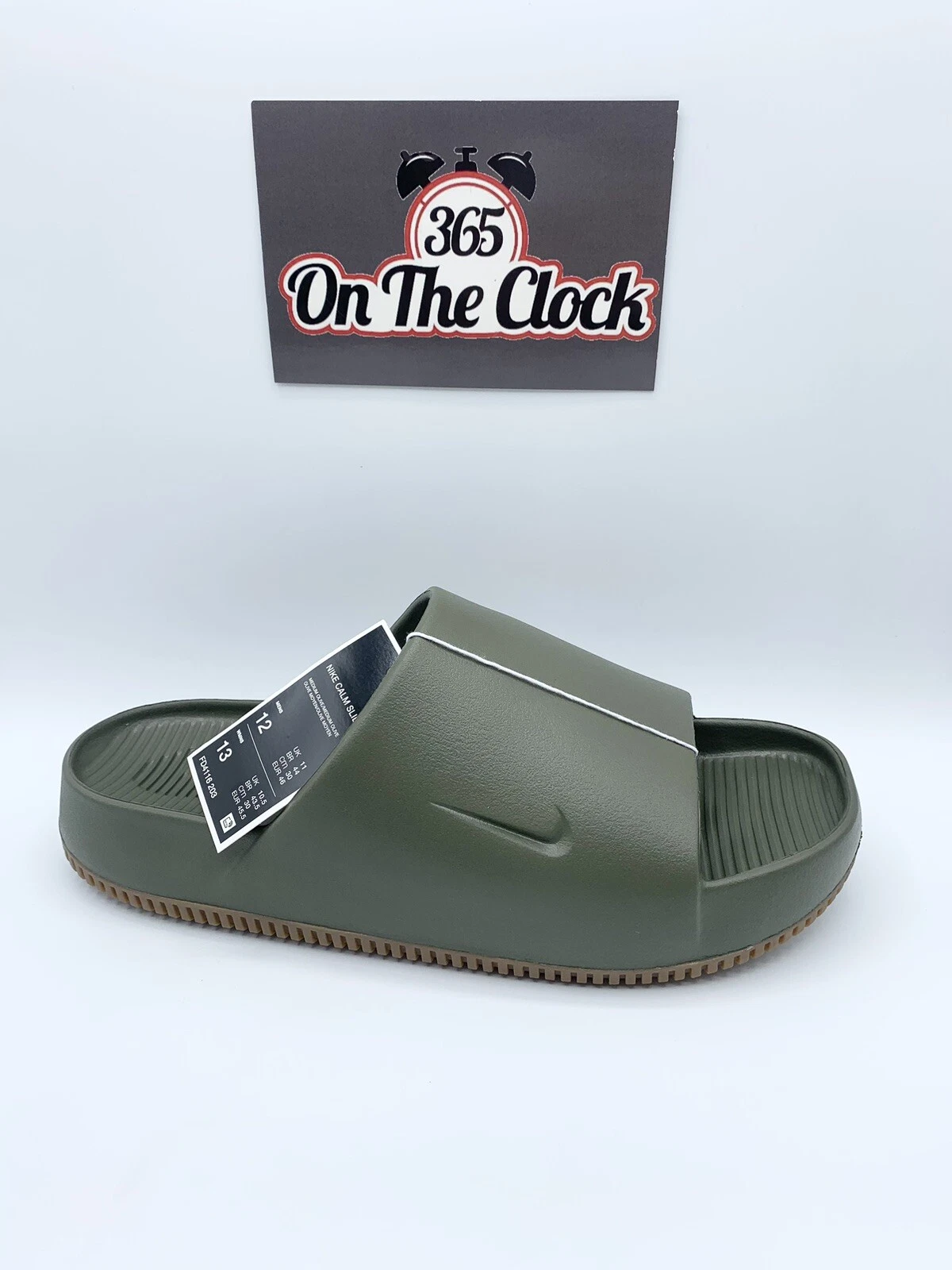 Nike Calm Slides Sandalo Comfort Medium Gomma Oliva Taglia 12 FD4116203