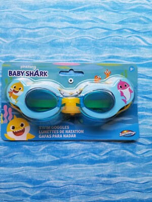 Baby Shark Pinkfong Navy Blue Swim kid Goggles with Adjustable Head Strap Age:3+