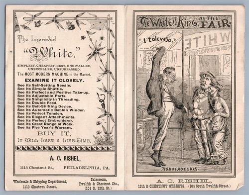 PHILDELPHIA PA ANTIQUE VICTORIAN RISHEL WHOLESALE ADVERTISING BOOKLET - Imagen 2 de 2