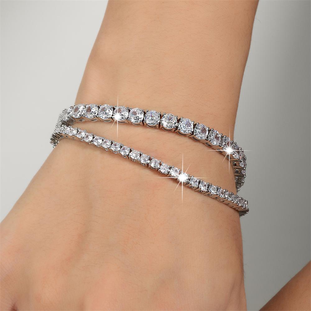 Real Moissanite Tennis Bracelet for Women 925 Sterling Silver Christmas Gift