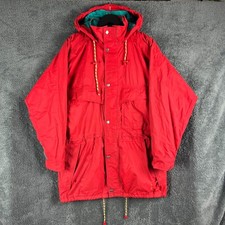 VINTAGE Helly Hansen Jacket Sz M Red Full Zip Sailing Nautical 90s Preppy Retro
