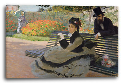 Kunstdruck Claude Monet - Camille Monet auf einer Gartenbank (1873)