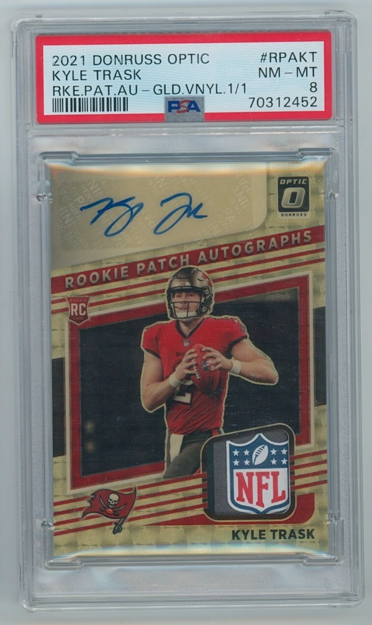 Kyle Trask Panini Donruss Optic Rookie Patch Autographs #RPAKT Gold Vinyl 1/1