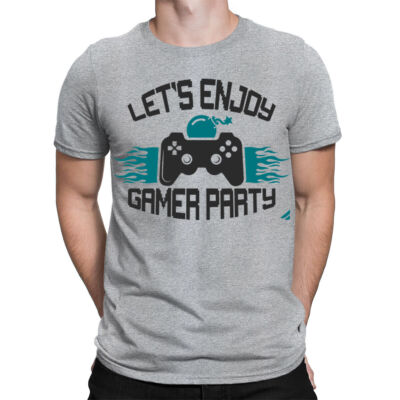 Lets Enjoy Gamer Party Videospiel Gaming Vibes Herren Damen T-Shirts Oberteil #TA-25