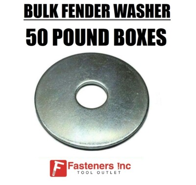 50# Box Fender Washers Large Diameter Zinc Plated All Sizes Available in Listing