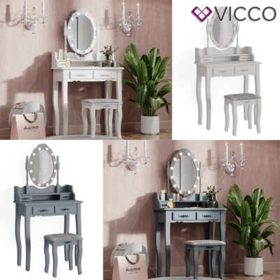 Schminktisch Frisiertisch Kosmetiktisch Maggie Schminkspiegel Hocker Vicco