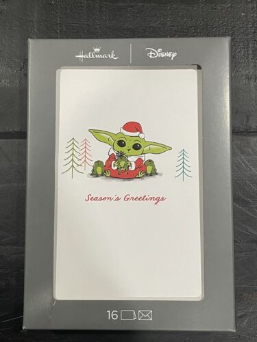 Hallmark 16 Count StarWars Grogu Yoda Seasons Greeting Christmas Cards