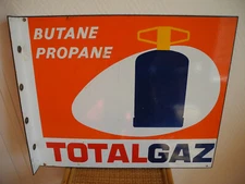 Totalgaz enamel plate Hexa advertising advertising enamelled flag plate
