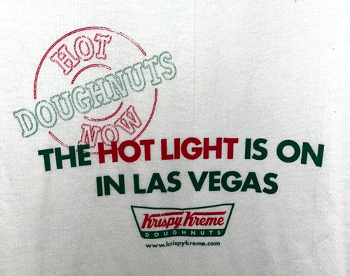Krispy Kreme Doughnuts Vintage The Hot Light Is On Las Vegas T Shirt NWT Sz. XL - Picture 7 of 7