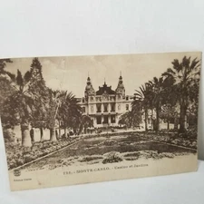 Vintage RPPC Monte Carlo Casino Et Jardins Postcard Military Soldier Mail 1919 