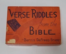 VTG 1938 Verses and Riddles from the Bible Game Rev B De Frees Brien 53 Cards
