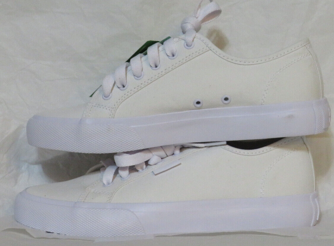 DC SHOES UNISEX SNEAKERS MANUAL WHITE CANVAS (men's 7.5) (women's 9) $59 NIB