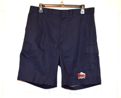 Coors Light Logo Riverside Delivery Driver Dark Blue Cargo Party Shorts Men's 35