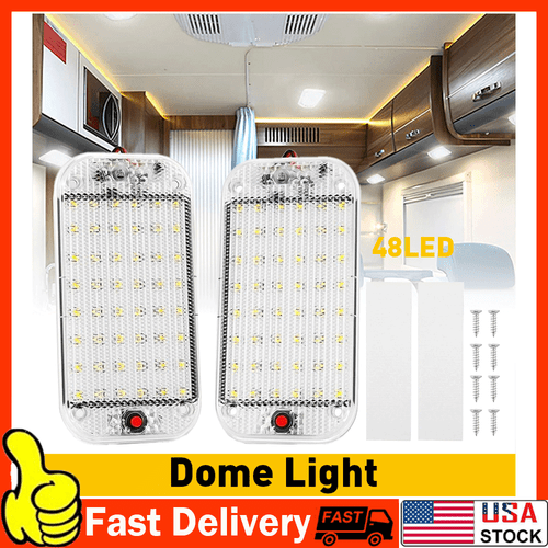 2Pcs 12V LED RV Ceiling Dome Light Car Interior Lighting for Trailer Camper RV - Picture 14 of 14