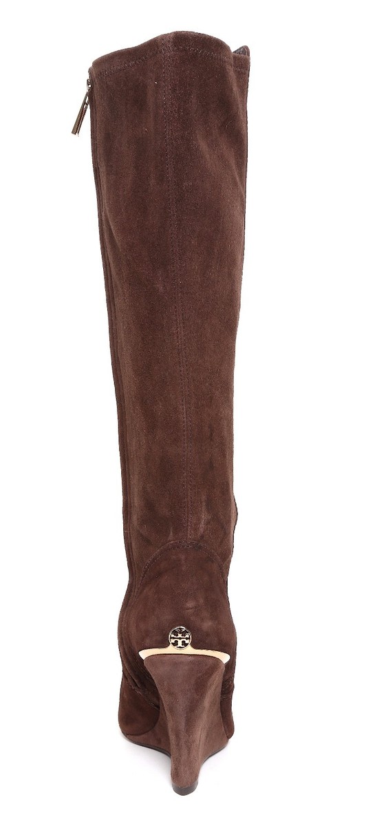 Tory Burch Z11028* Hendin Suede Wedge Boots Brown Women Size