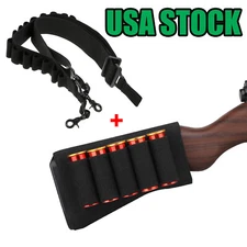 Tactical Shotgun Gun Sling Strap 20 Rounds Shell Ammo Holder Bandolier 12/20Ga